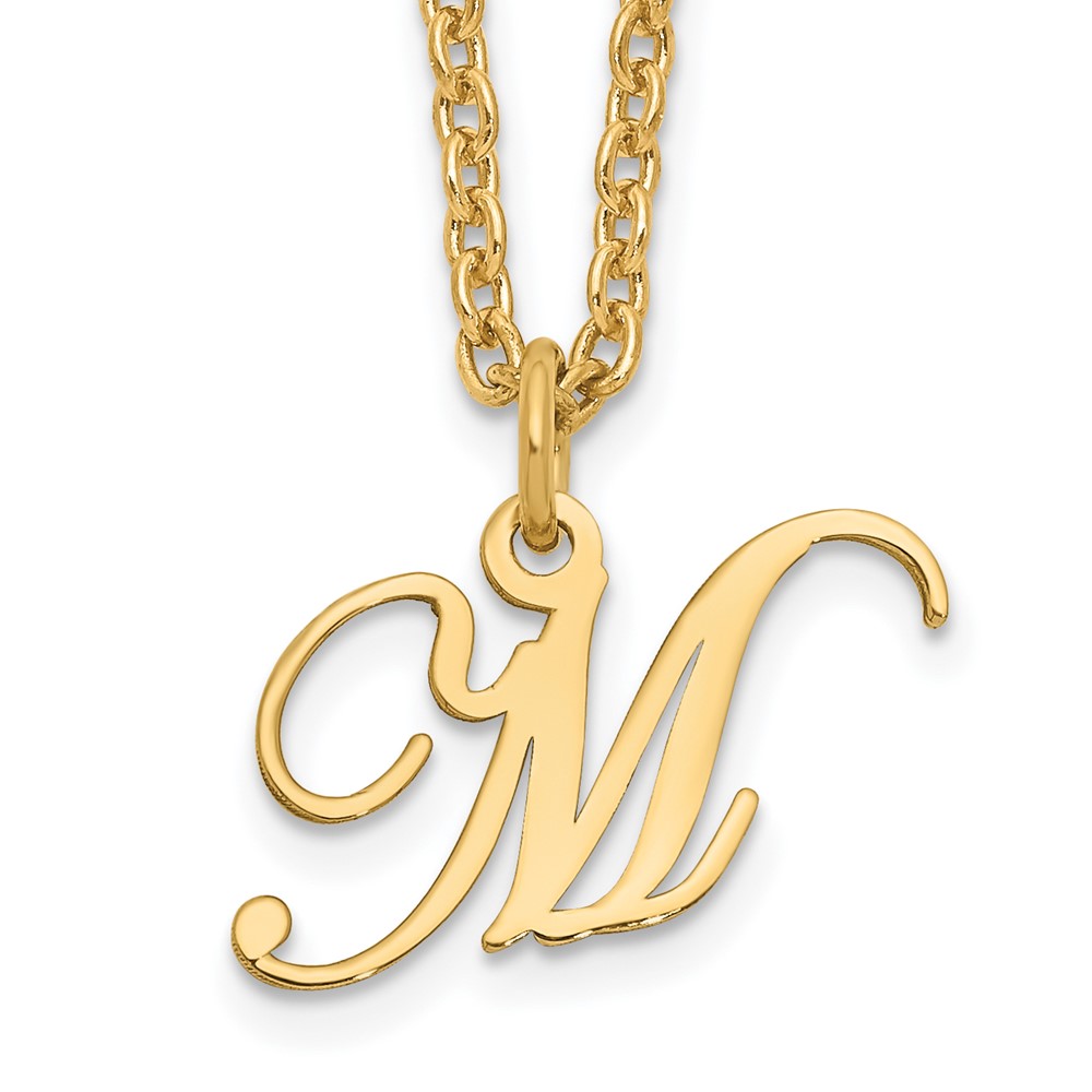 Sterling Silver Gold-plated Letter M Initial Necklace