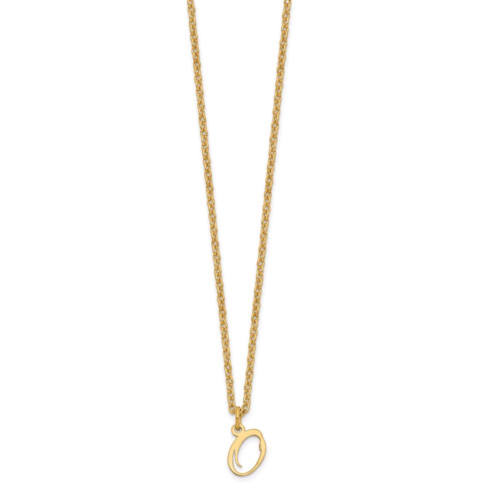 Sterling Silver Gold-plated Letter O Initial Necklace (XNA756GP/O)