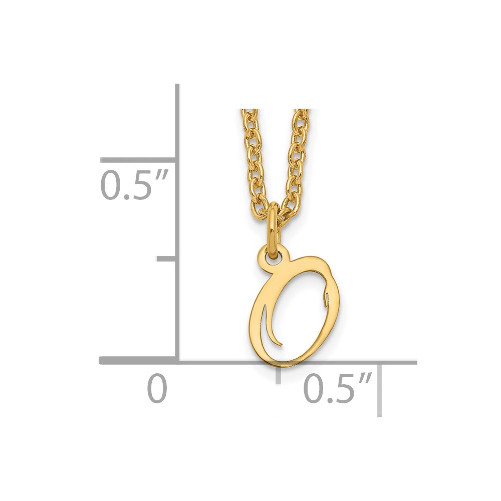 Sterling Silver Gold-plated Letter O Initial Necklace (XNA756GP/O)