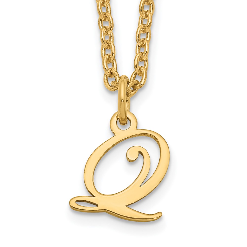Sterling Silver Gold-plated Letter Q Initial Necklace