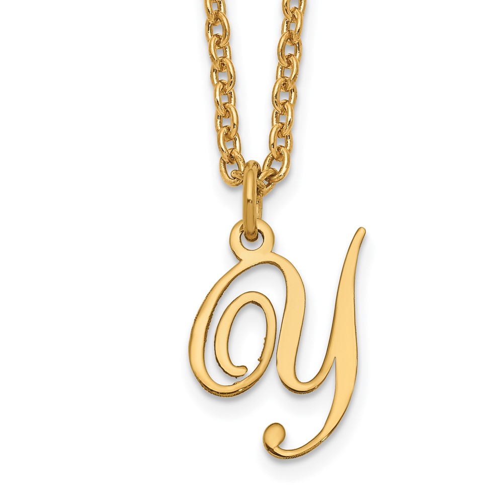 Sterling Silver Gold-plated Letter Y Initial Necklace
