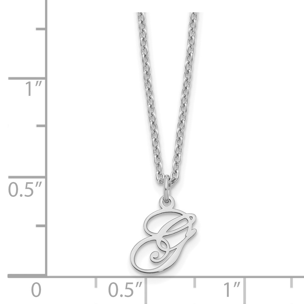 Sterling Silver Rhodium-plated Letter G Initial Necklace (XNA756SS/G)