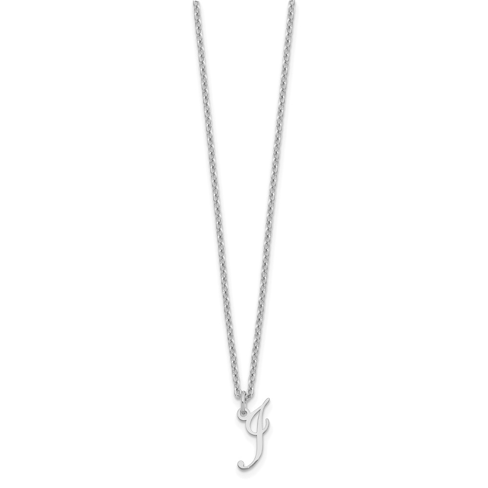 Sterling Silver Rhodium-plated Letter I Initial Necklace (XNA756SS/I)