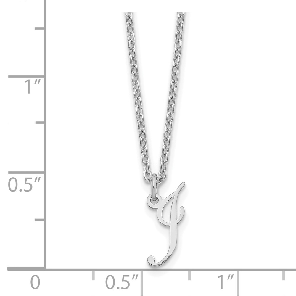 Sterling Silver Rhodium-plated Letter I Initial Necklace (XNA756SS/I)
