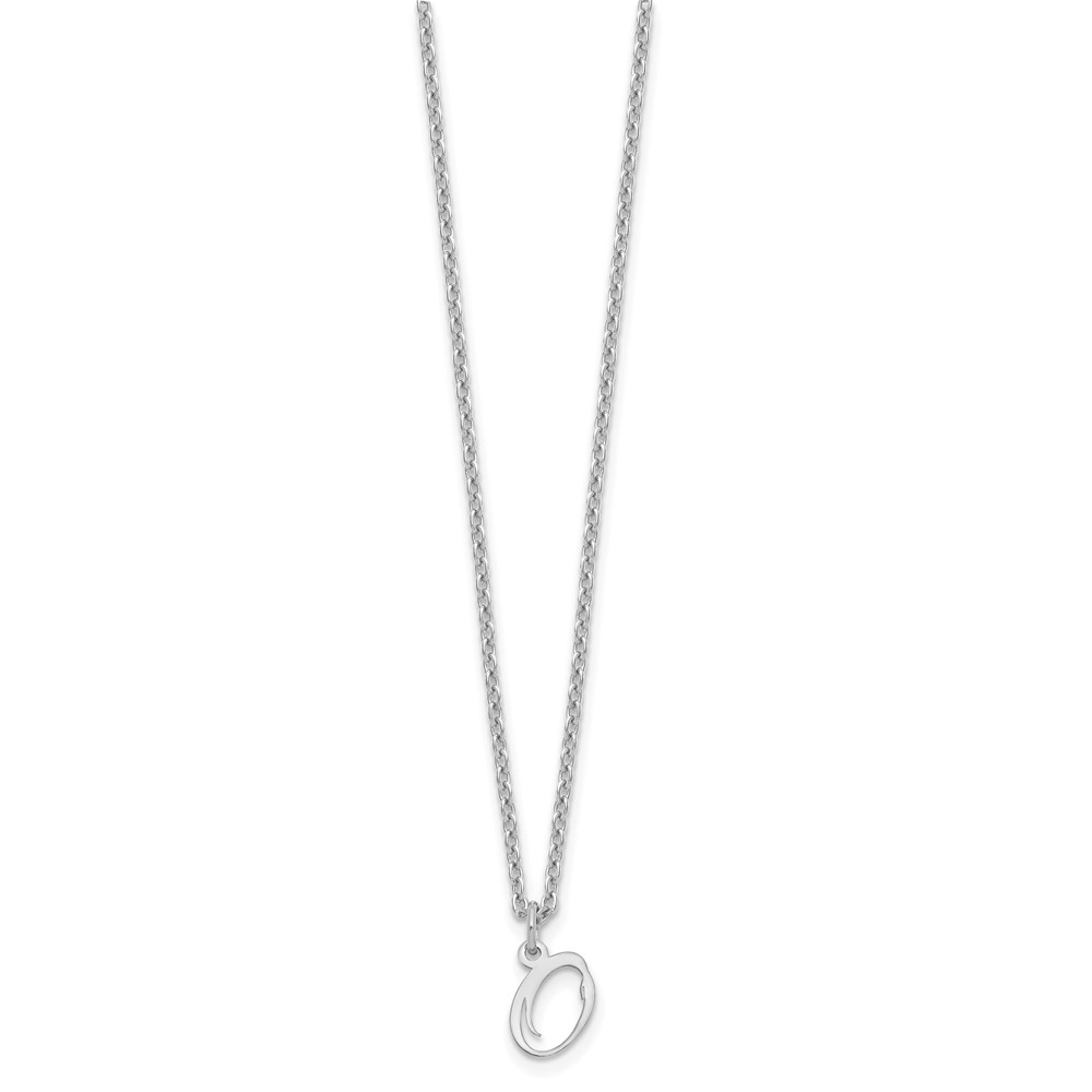 Sterling Silver Rhodium-plated Letter O Initial Necklace (XNA756SS/O)