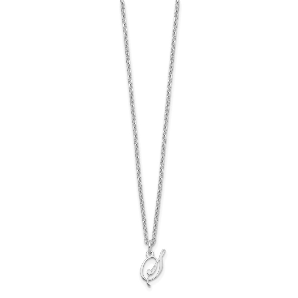 Sterling Silver Rhodium-plated Letter S Initial Necklace (XNA756SS/S)