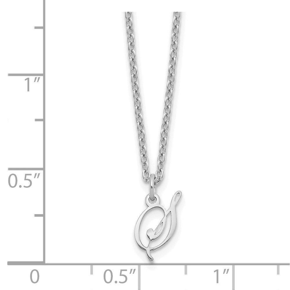 Sterling Silver Rhodium-plated Letter S Initial Necklace (XNA756SS/S)
