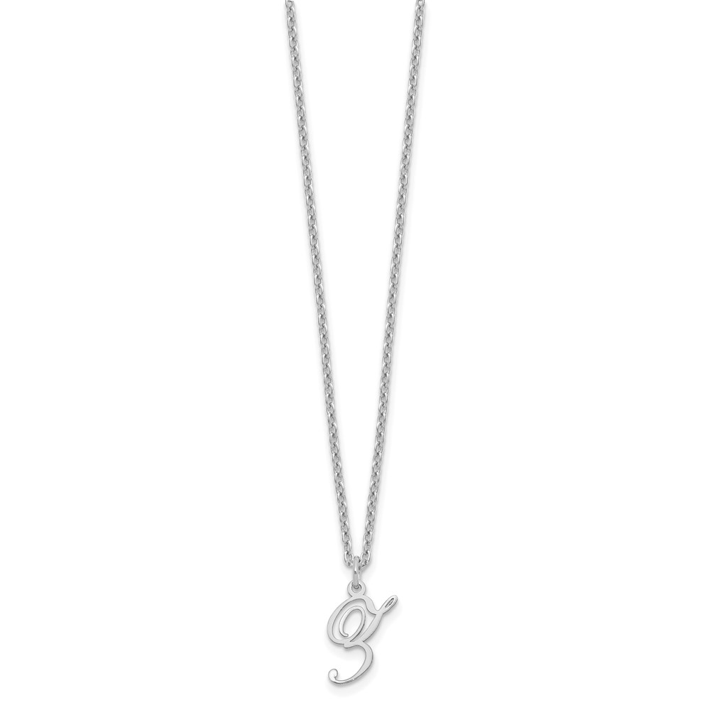 Sterling Silver Rhodium-plated Letter Z Initial Necklace (XNA756SS/Z)