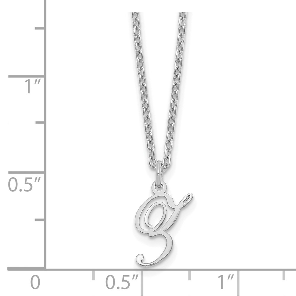 Sterling Silver Rhodium-plated Letter Z Initial Necklace (XNA756SS/Z)