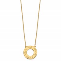 Sterling Silver Gold-plated Circle Necklace with 4 Name view 2