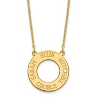 Sterling Silver Gold-plated Circle Necklace with 4 Name view 1
