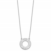 Sterling Silver Rhodium-plated Circle Necklace with 4 Name view 2