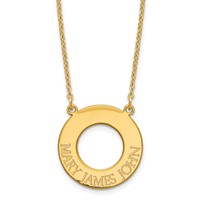 Sterling Silver Gold-plated Circle Necklace with 3 Name view 1