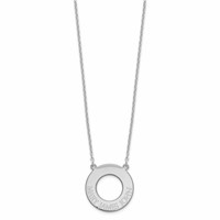 Sterling Silver Rhodium-plated Circle Necklace with 3 Name view 2