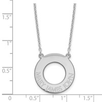 Sterling Silver Rhodium-plated Circle Necklace with 3 Name view 3