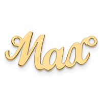14K Yellow Gold Curved Name Plate view 2