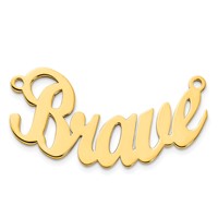 14K Yellow Gold Curved Name Plate view 4