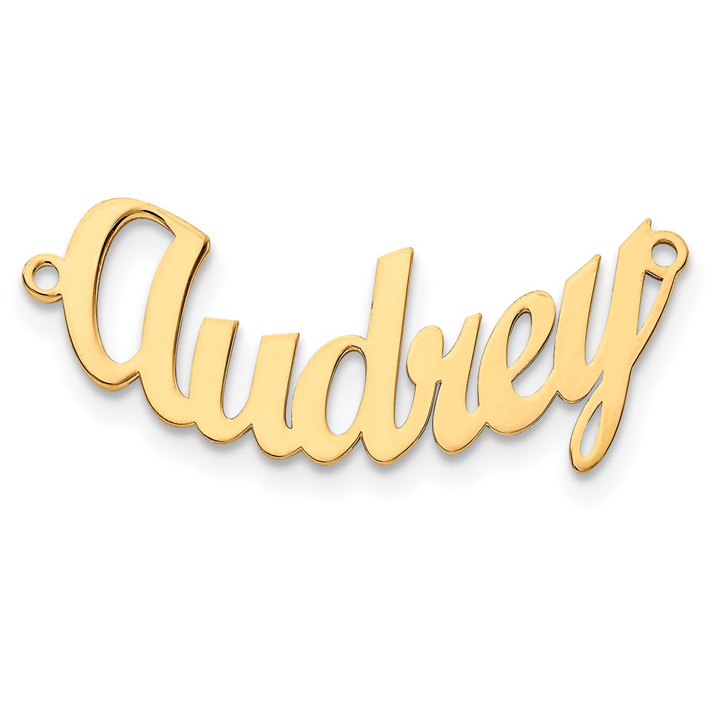 Sterling silver/Gold-plated Polished Curved Script MT Font Name Plate