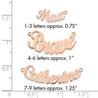14K Rose Gold Curved Name Plate view 3