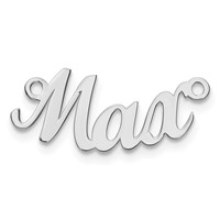 Sterling Silver Rhodium-plated Curved Name Plate view 2