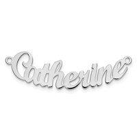Sterling Silver Rhodium-plated Curved Name Plate view 5