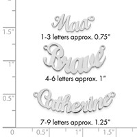 Sterling Silver Rhodium-plated Curved Name Plate view 3