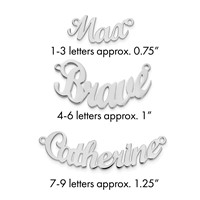 Sterling Silver Rhodium-plated Curved Name Plate view 1