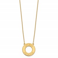 Sterling Silver Gold-plated Circle Necklace with 2 Name view 2