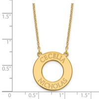 Sterling Silver Gold-plated Circle Necklace with 2 Name view 3