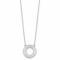 Sterling Silver Rhodium-plated Circle Necklace with 2 Name view 2