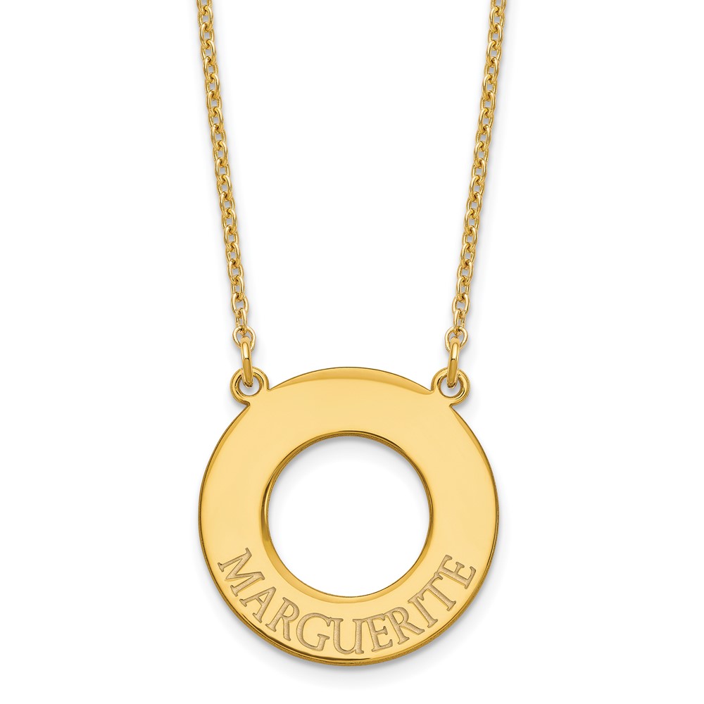 Sterling Silver Gold-plated Circle Necklace with 1 Name