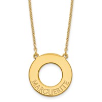 Sterling Silver Gold-plated Circle Necklace with 1 Name view 1