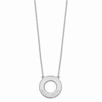 Sterling Silver Rhodium-plated Circle Necklace with 1 Name view 2