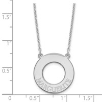 Sterling Silver Rhodium-plated Circle Necklace with 1 Name view 3