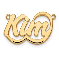 14K Yellow Gold Swoop Name Plate view 2