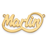 14K Yellow Gold Swoop Name Plate view 4