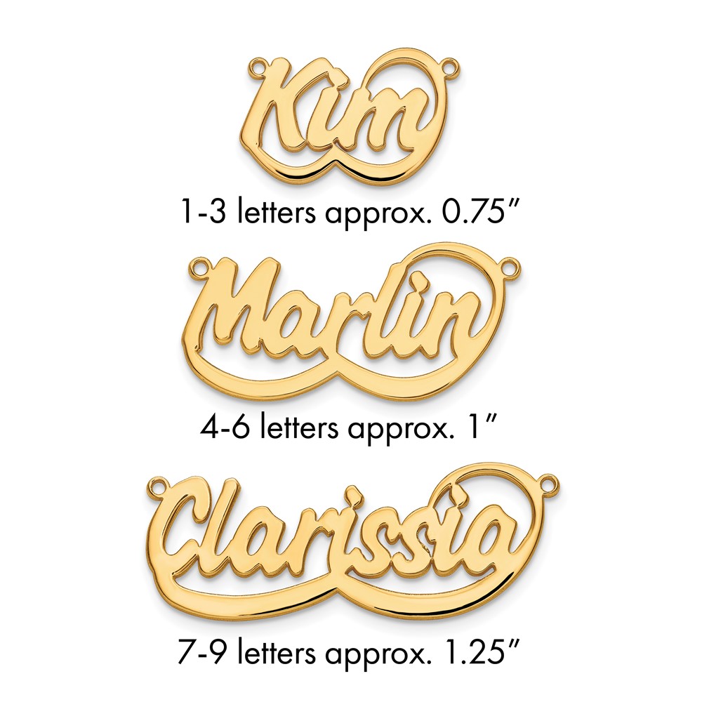 14K Yellow Gold Swoop Name Plate