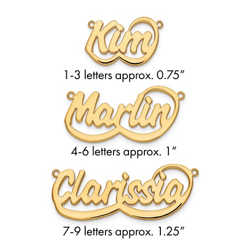 14K Yellow Gold Swoop Name Plate