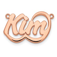 14K Rose Gold Swoop Name Plate view 2