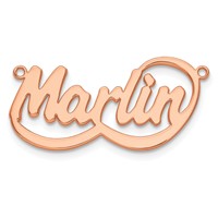 14K Rose Gold Swoop Name Plate view 3