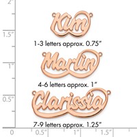 14K Rose Gold Swoop Name Plate view 4