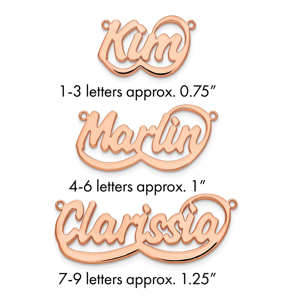 14K Rose Gold Swoop Name Plate