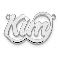 10K White Gold Swoop Name Plate view 2