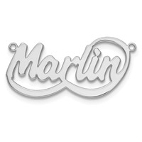 10K White Gold Swoop Name Plate view 4