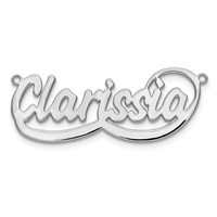 10K White Gold Swoop Name Plate view 5