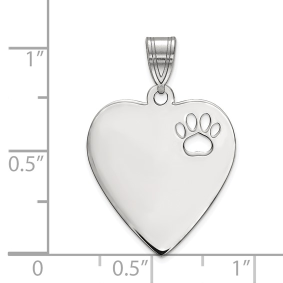 Heart Pendant with Pawprint Cutout