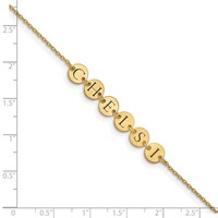 Sterling Silver Gold-plated Epoxy Letter Disc Bracelet view 3