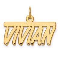 14K Yellow Gold Top Bar Name Plate view 4