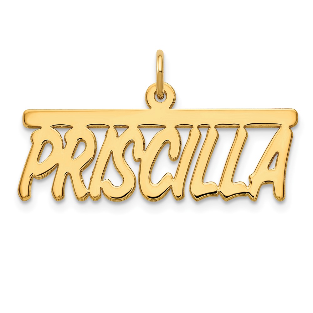 14K Yellow Gold Top Bar Name Plate