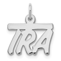 Sterling Silver Rhodium-plated Top Bar Name Plate view 2